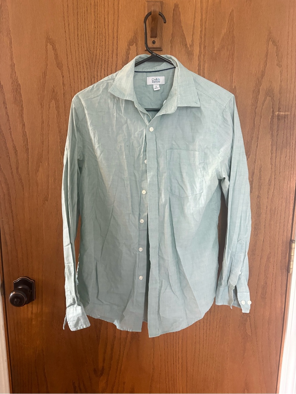 croft & barrow Light Green Long-Sleeve Dress Shirt